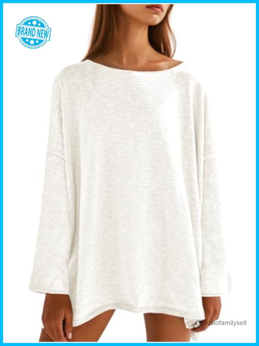 Oversized Long Sleeve Tunic Top Knitted Lightweight Sweater